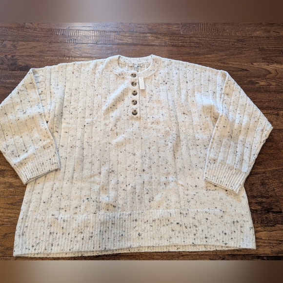 NWT Madewell Cream Crew Neck Cable-Knit Sweater Size 2x - Picture 8 of 11